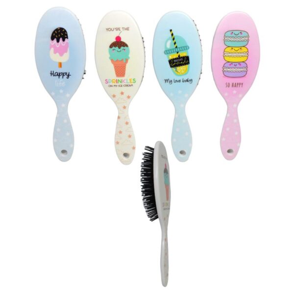 Cepillo ovalado para cabello de pasteles animados