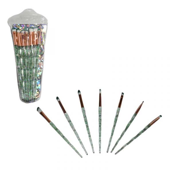 Kit brochas glitter 7 unidades verde
