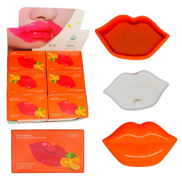 Parches hidratantes para labios de naranja