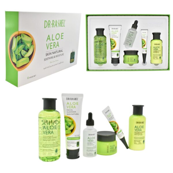 Kit de limpieza facial completo aloe vera de 6u. Dr Rashel