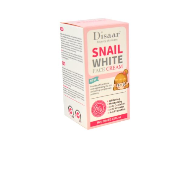 Crema facial blanca con extracto de mucina de caracol Disaar 60ml - Imagen 3