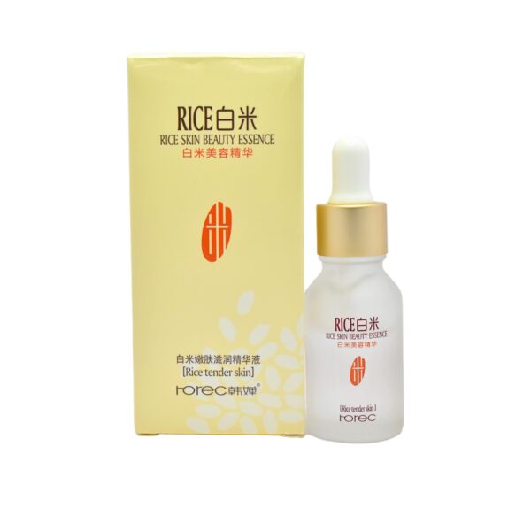 Serum facial con extracto de arroz Rorec caja beige