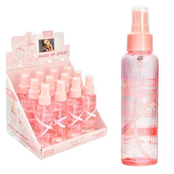 Primer facial tipo spray Ushas 120 ml presentación rosada