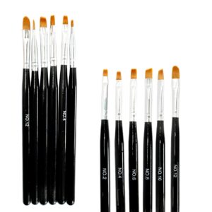 Unidad de pincel para acrílico de uñas presentación negro y blanco