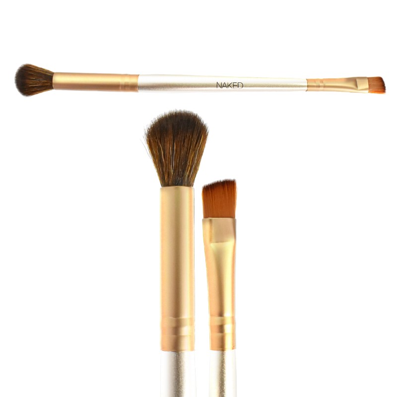 Brocha Doble Naked Para Cejas Y Sombras Presentacion Dorada