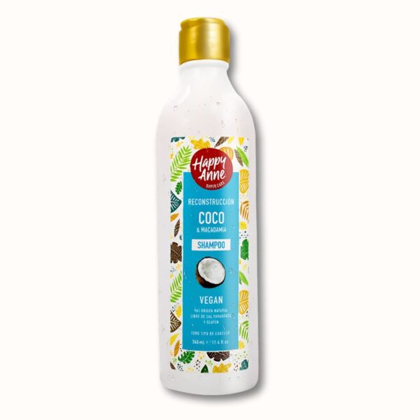 HAPPY ANNE shampoo super. rec. coco y macadamia S/SAL 340ml