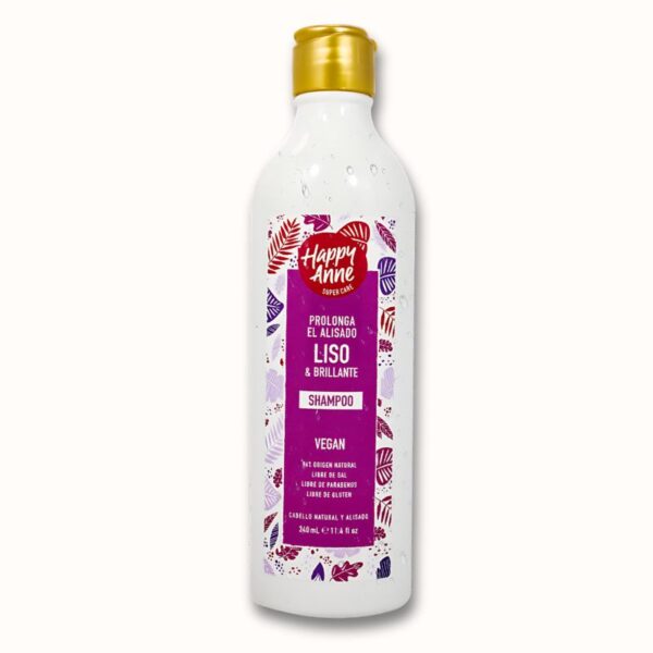 HAPPY ANNE shampoo liso y brillante vegano S/SAL 340ml