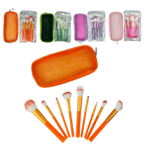 Set de brochas 9 brochas con estuche colores surtidos