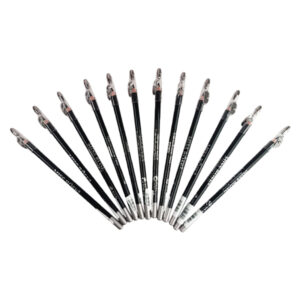 Delineador en lapiz para ojos presentacion negro con hojas doradas MISS ROSE